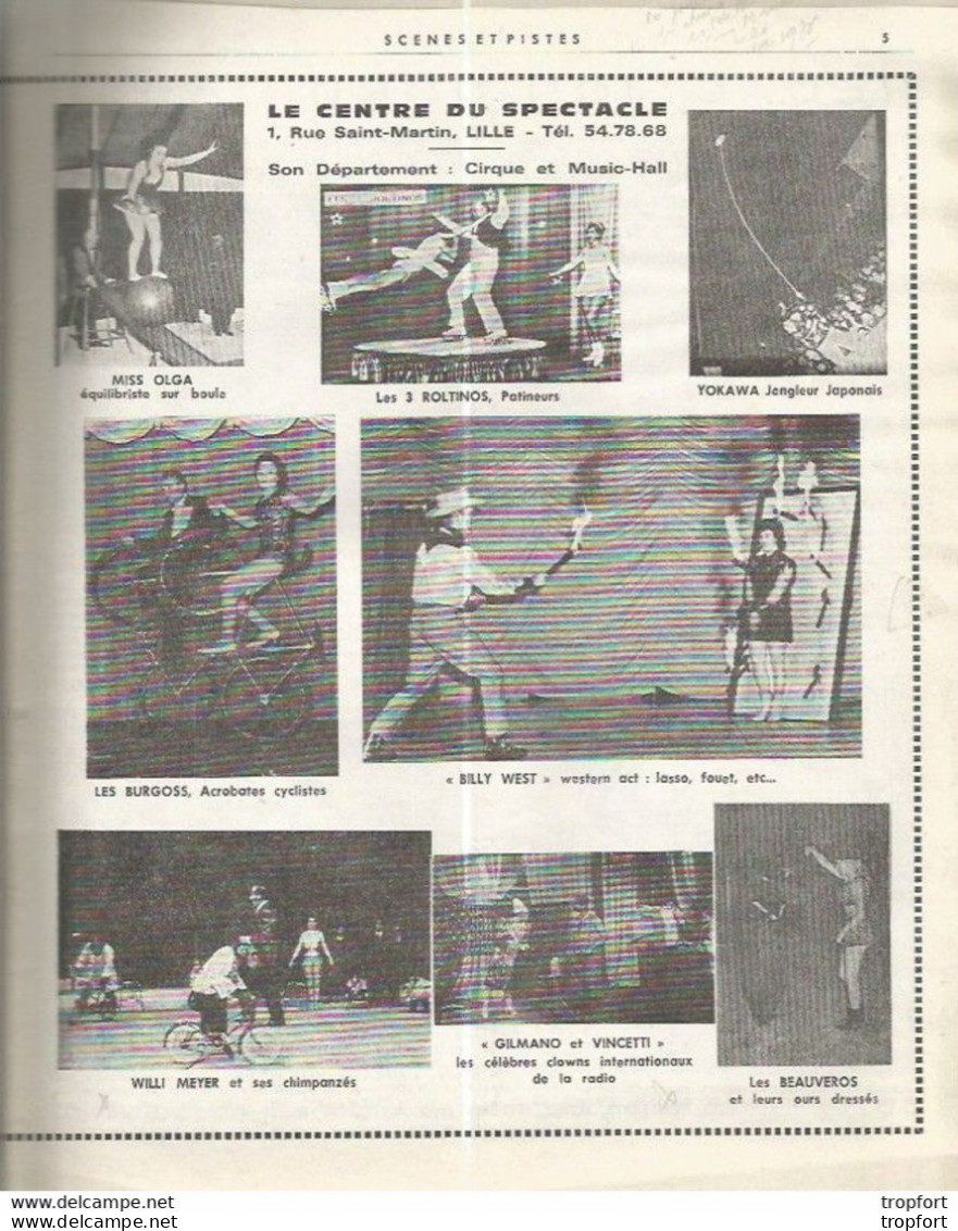 Vintage / Revue SCENES Et PISTES 1966 Cirque / Marionnettiste Publicités Illusionniste Fakir Magicien Prestidigitateur - Allgemeine Literatur