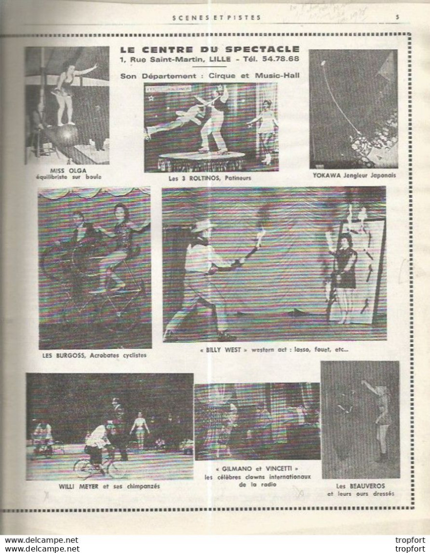 Vintage / Revue SCENES Et PISTES 1966 Cirque / Marionnettiste Publicités Illusionniste Fakir Magicien Prestidigitateur - Algemene Informatie