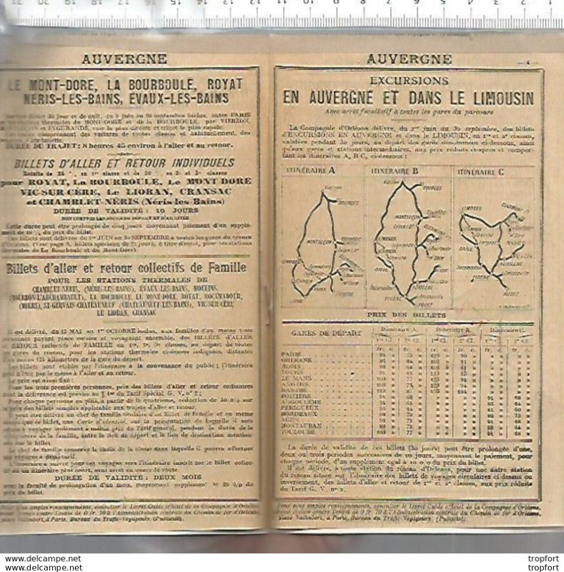 CA / Vintage / Livret Chemin De Fer D'ORLEANS Touraine Bretagne Bains De Mer // AUVERGNE LIMOUSIN SNCF Voyages - Reiseprospekte