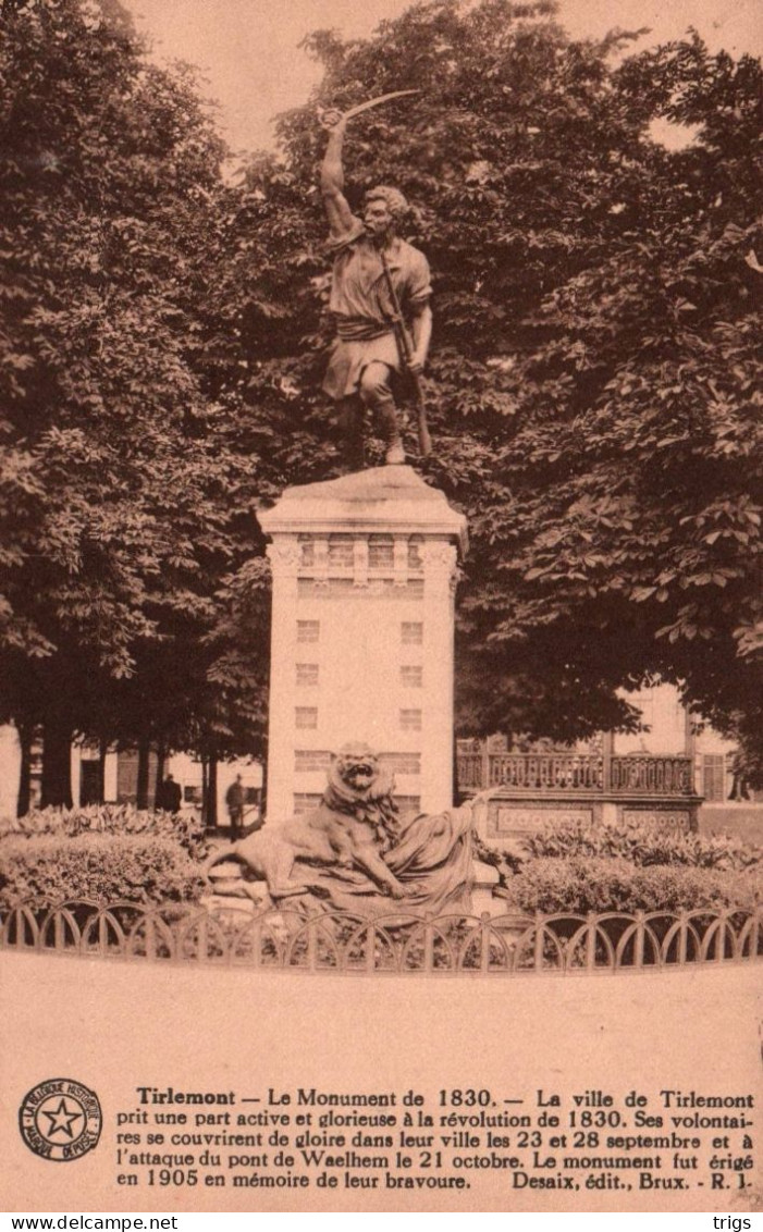 Tirlemont - Le Monument De 1830 - Tienen