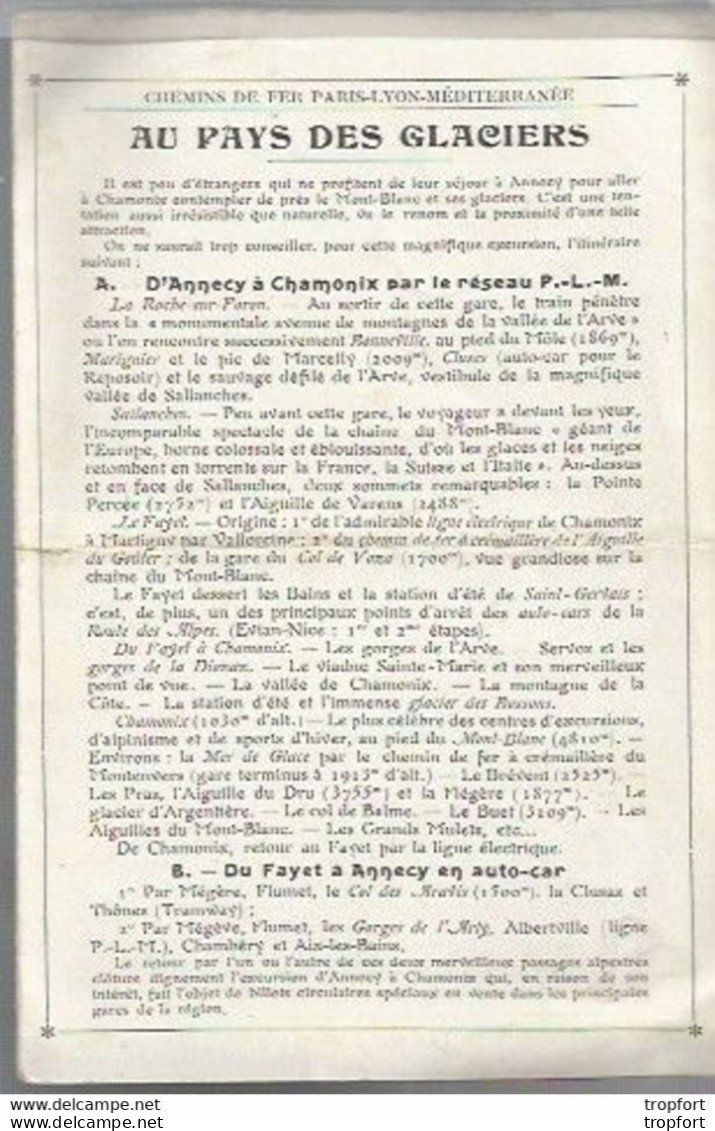 CA / Vintage / Dépliant Ancien LAC D'ANNECY Horaires Bateaux Vapeur // Georges FIER / Vallée THONES ANNECY MONT BLANC - Reiseprospekte