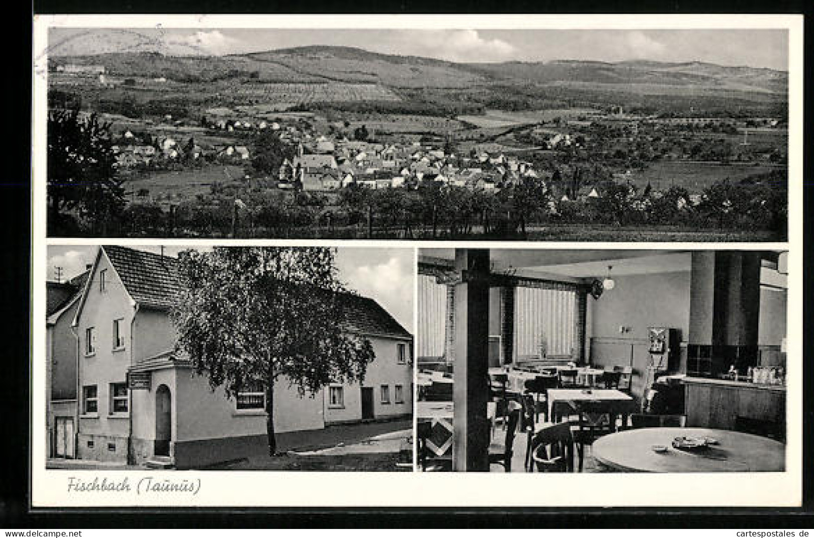 AK Fischbach I. Taunus, Ortsansicht Aus Der Vogelschau, Gasthaus Zum Bayrischen Hof  - Taunus