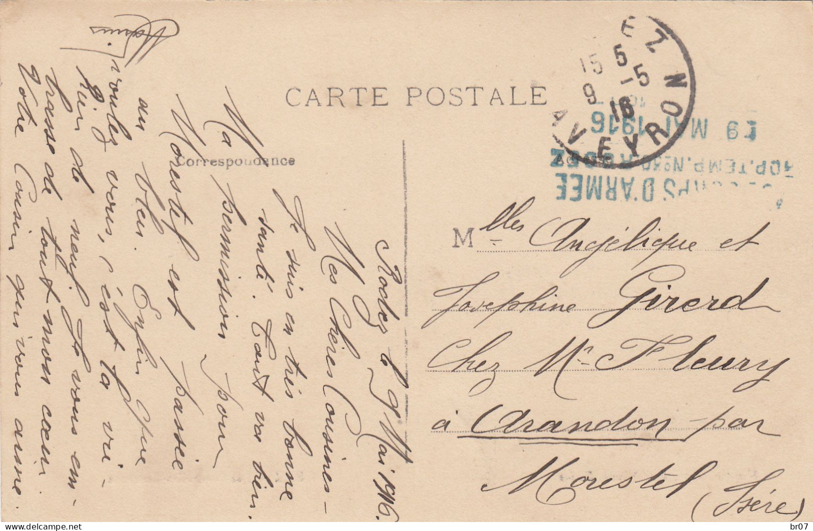 AVEYRON CP 1916 RODEZ FM HOPITAL TEMPORAIRE N° 30 RODEZ - Oorlog 1914-18