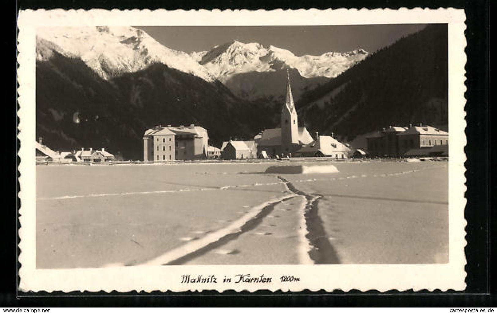 AK Mallnitz, Ortspartie Mit Kirche Im Schnee  - Autres & Non Classés