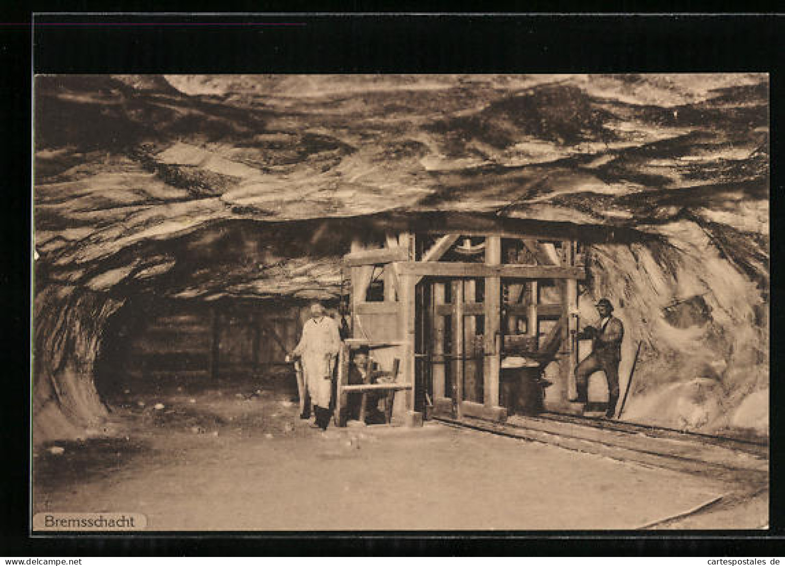 AK Arbeiter Im Bergbau Am Bremsschacht  - Bergbau
