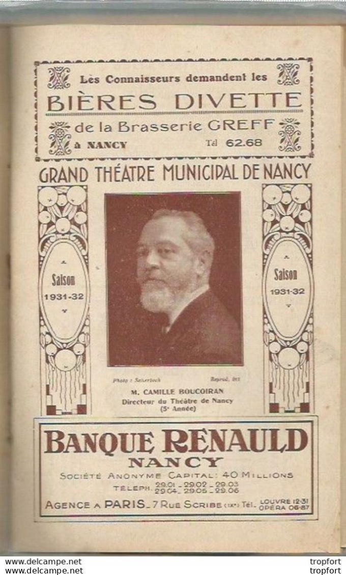 CA / Vintage / Old French Theater Program 1931 // Programme Théâtre NANCY // Princesse CZARDAS // Publicité VOITURE - Programs
