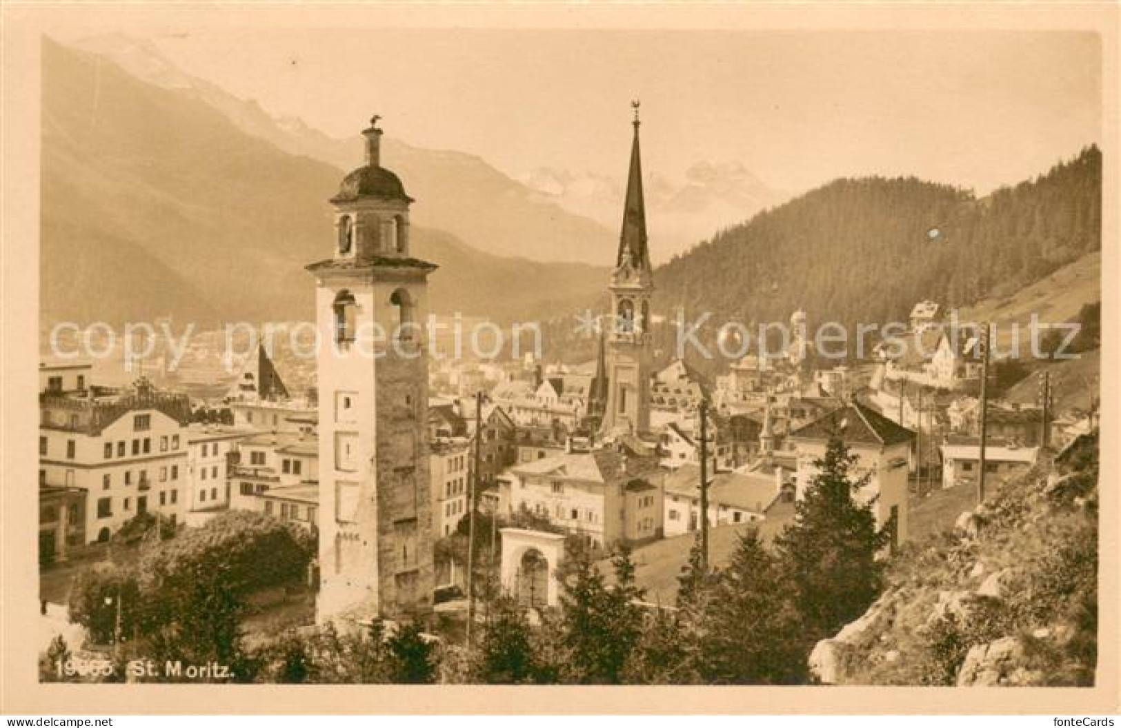 13724115 St Moritz GR Stadtansicht Mit Kirche St Moritz GR - Sonstige & Ohne Zuordnung