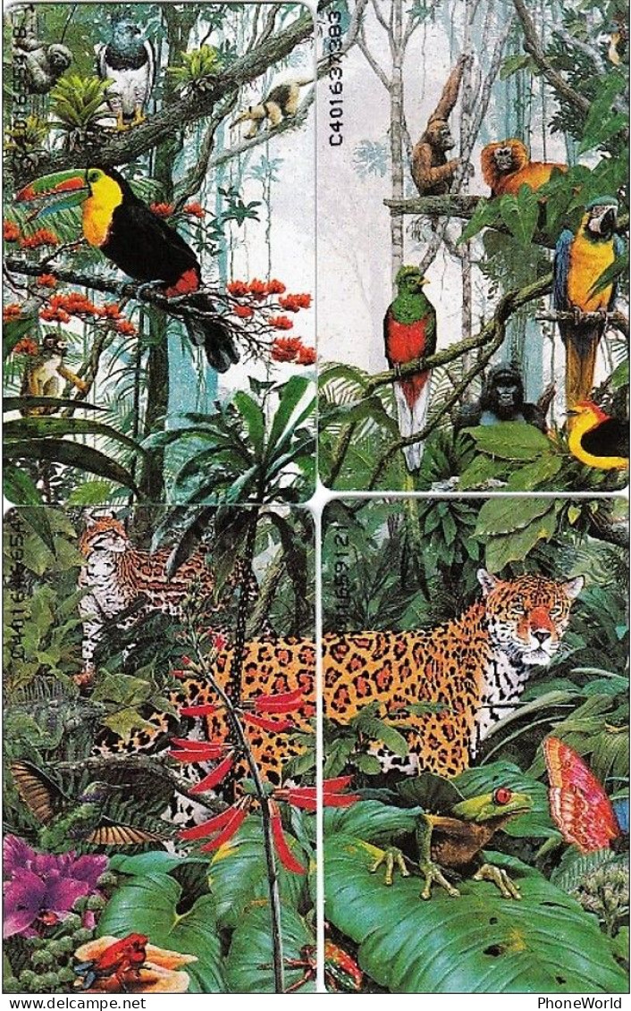 D/ NL  CXD 001.01/02/03/04 Puzzle  MINT, Artists United For Nature, Jungle, Fauna  (2scans) - Altri & Non Classificati