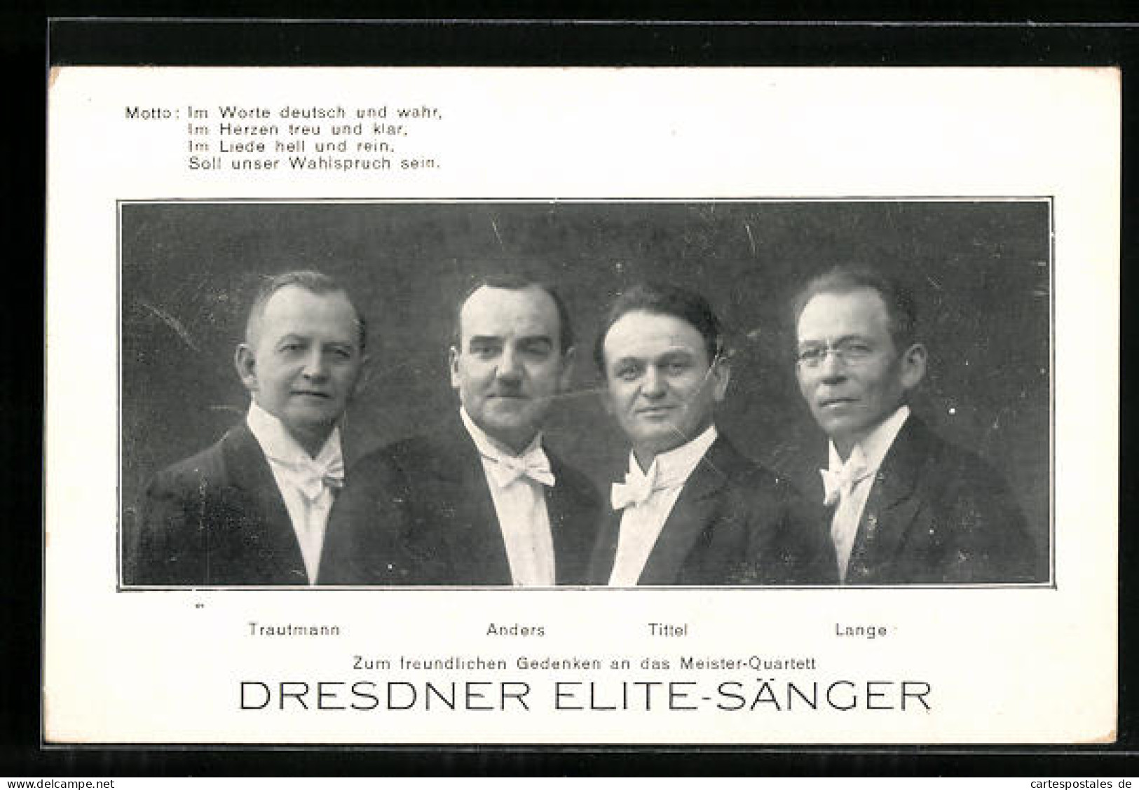 AK Dresdner Elite-Sänger, Meister-Quartett  - Música Y Músicos
