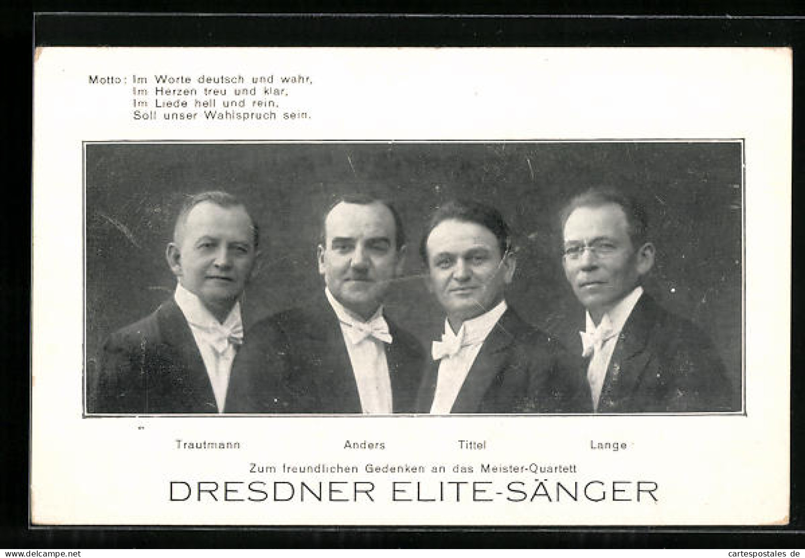 AK Dresdner Elite-Sänger, Meister-Quartett  - Musique Et Musiciens