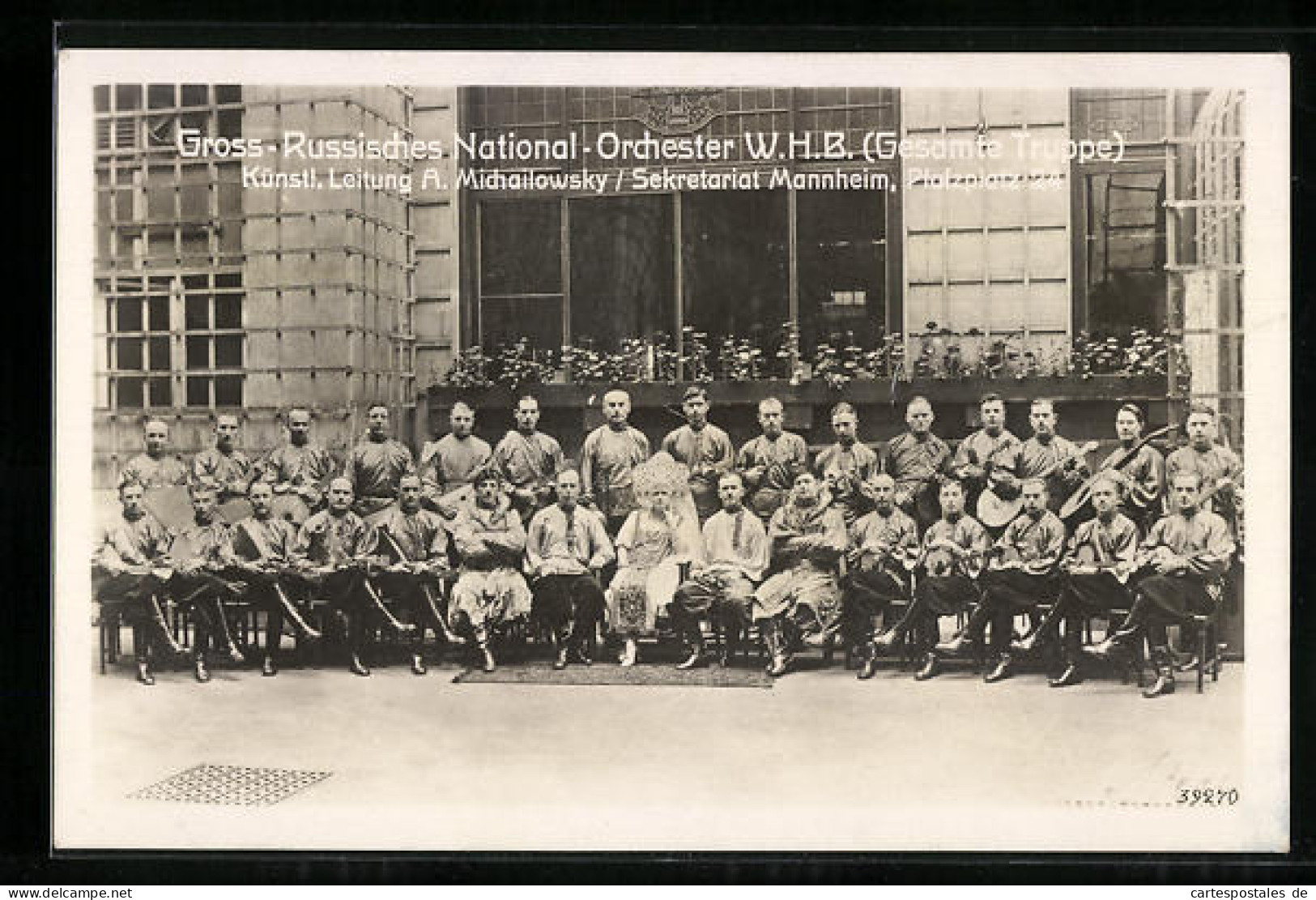 AK Gross-Russisches National-Orchester W. H. B., Trachtenkapelle  - Musik Und Musikanten