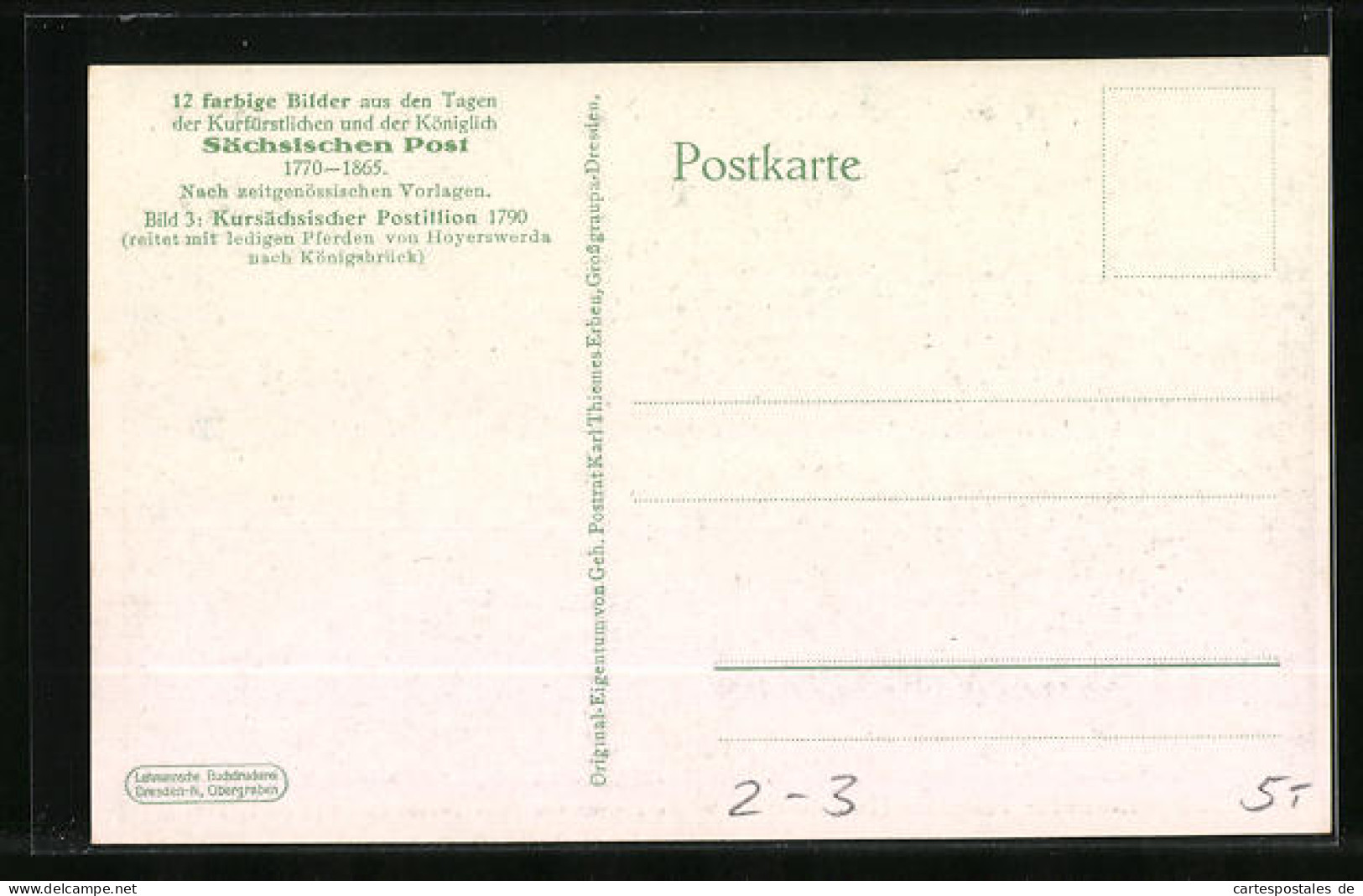 Künstler-AK Kursächsischer Postillon Im Gespräch Mit Einer Bäuerin  - Postal Services