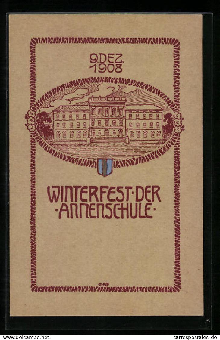 AK Winterfest Der Annenschule 9.12.1908  - Sonstige & Ohne Zuordnung