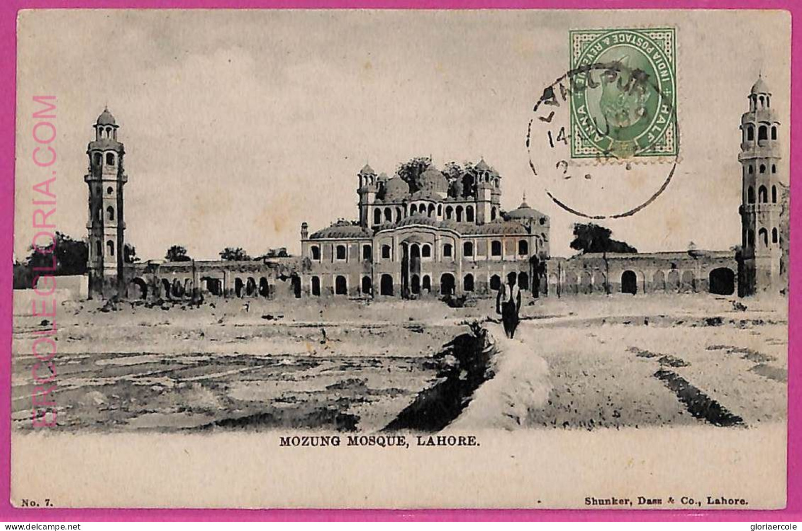 Ag3723  - INDIA - VINTAGE POSTCARD - 1909 - Lahore - Indien