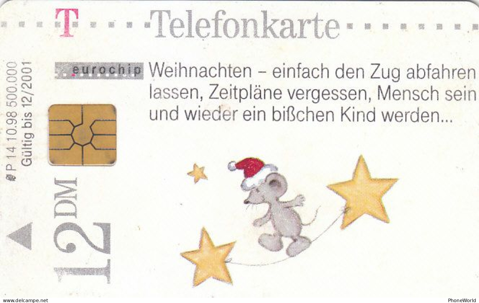 Deutsche T - P14 10.98 - Bärbel Haas Weihnachtsmaus - Christmas - Train - P & PD-Series : Guichet - D. Telekom