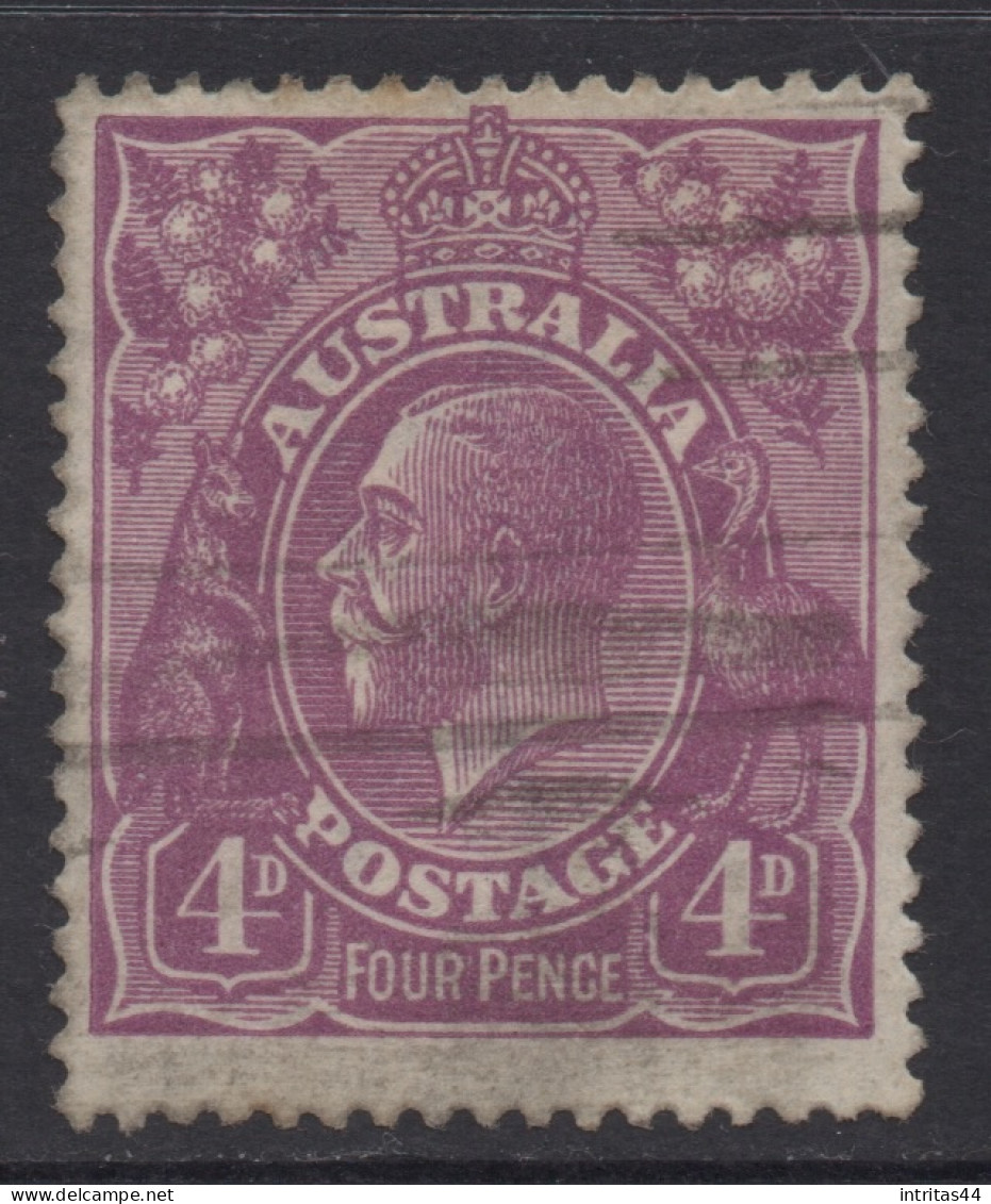 AUSTRALIA 1921 4d VIOLET  KGV STAMP PERF.14 1st WMK SG.64 VFU - Oblitérés