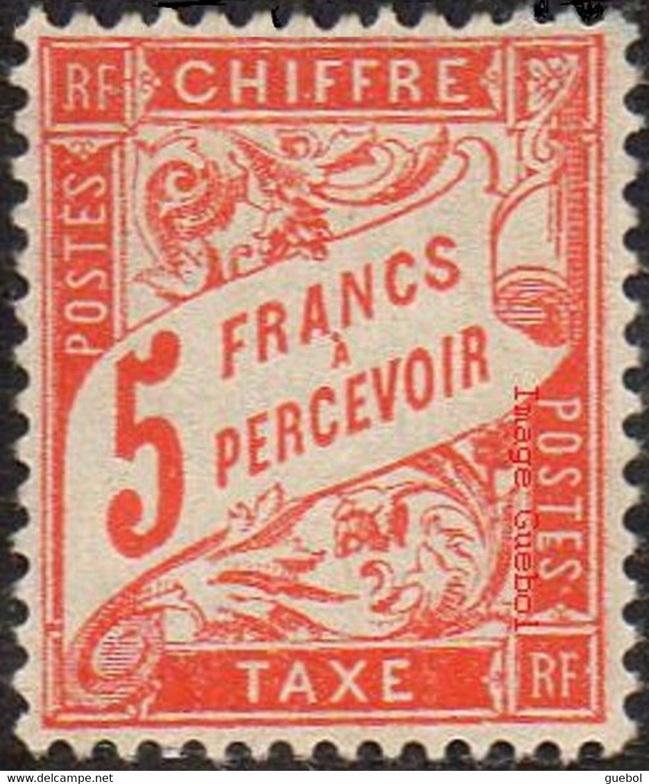 France N° Taxe  66 ** Au Type Duval De 1891 Le 5f Rouge-orange - 1960-.... Mint/hinged