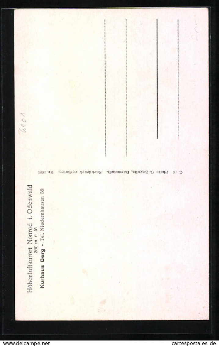 AK Nonrod I. Odenwald, Kurhaus Berg  - Odenwald