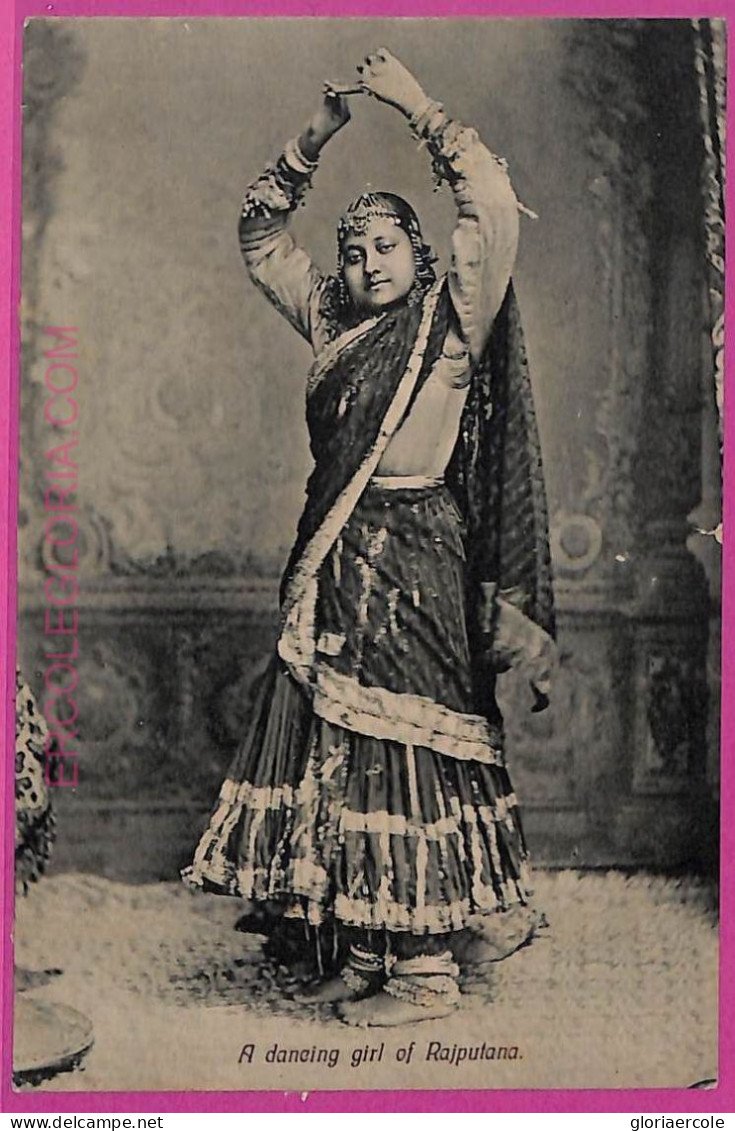 Ag3739  - INDIA - VINTAGE POSTCARD - Rajputana, Dancing Girl - Indien