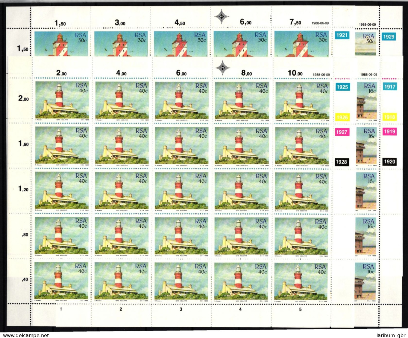 Südafrika 739-742 Postfrisch Zusammendruckbögen / Leuchtturm #IH214 - Otros & Sin Clasificación