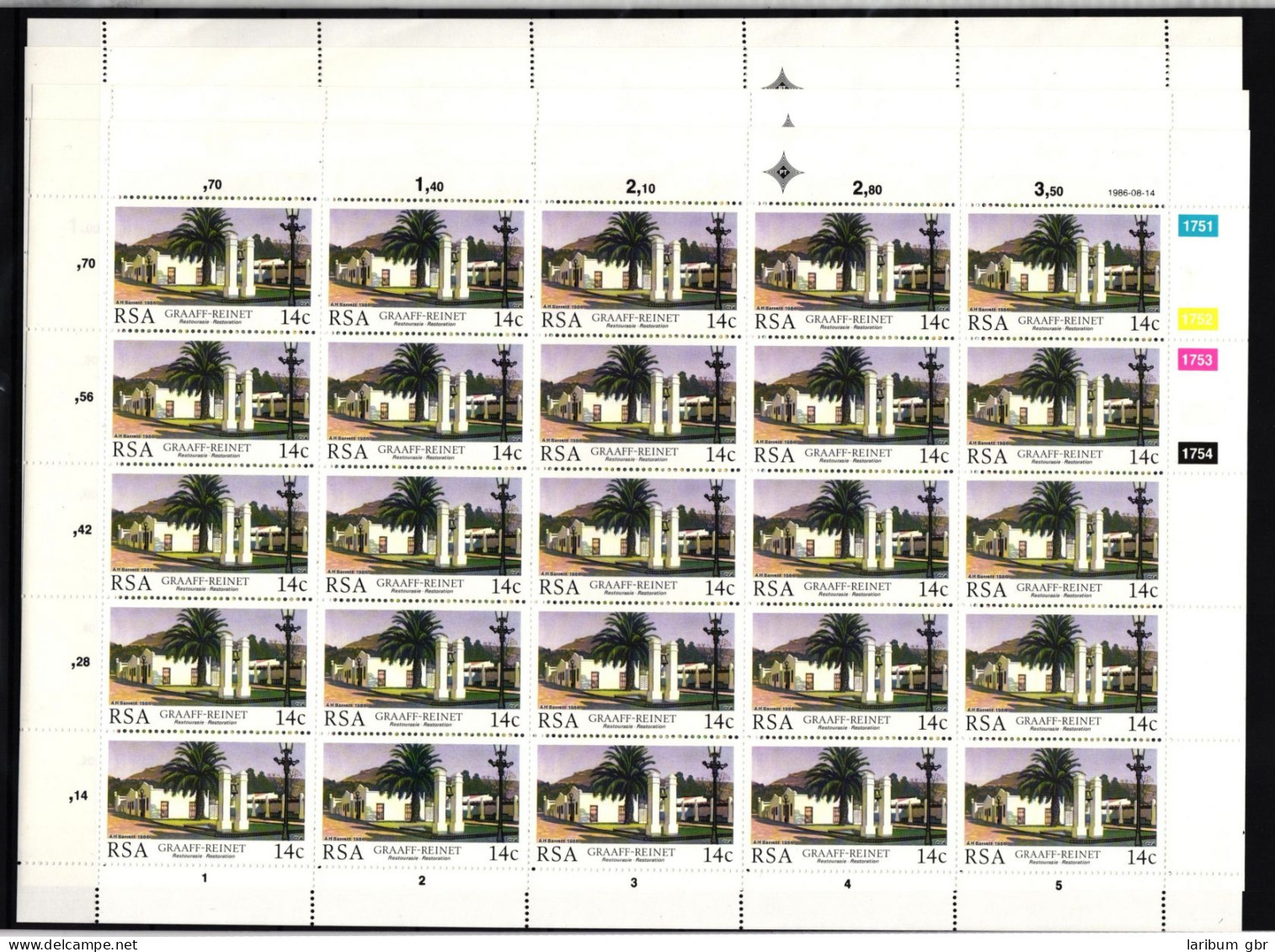 Südafrika 689-692 Postfrisch Zusammendruckbögen / Architektur #IH223 - Sonstige & Ohne Zuordnung