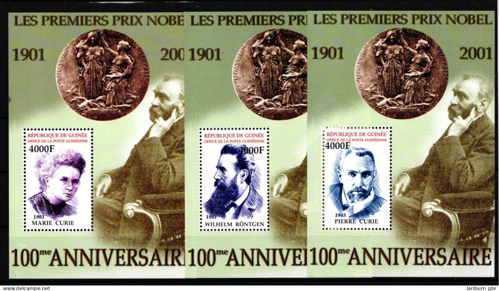 Guinea Block 739 Und 740 Und 742 Postfrisch Nobelpreis #IH267 - Guinee (1958-...)