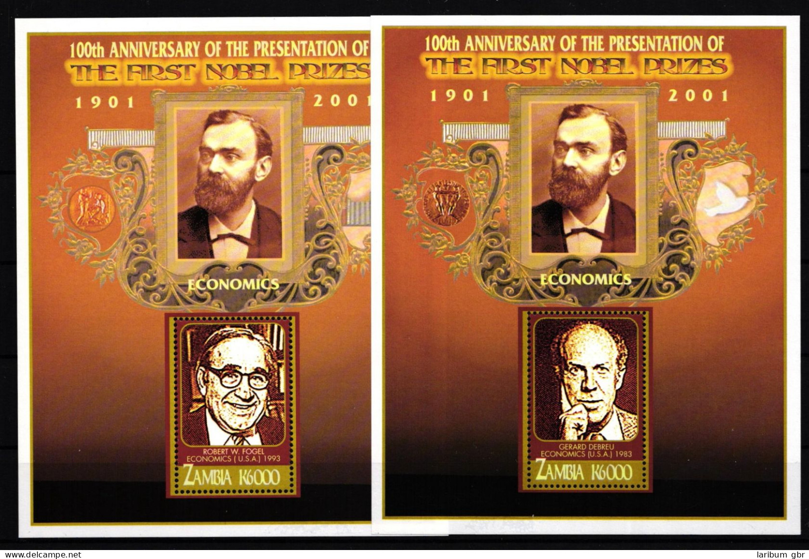 Sambia Block 95 Und 96 Postfrisch Nobelpreis #IH258 - Nyasaland (1907-1953)