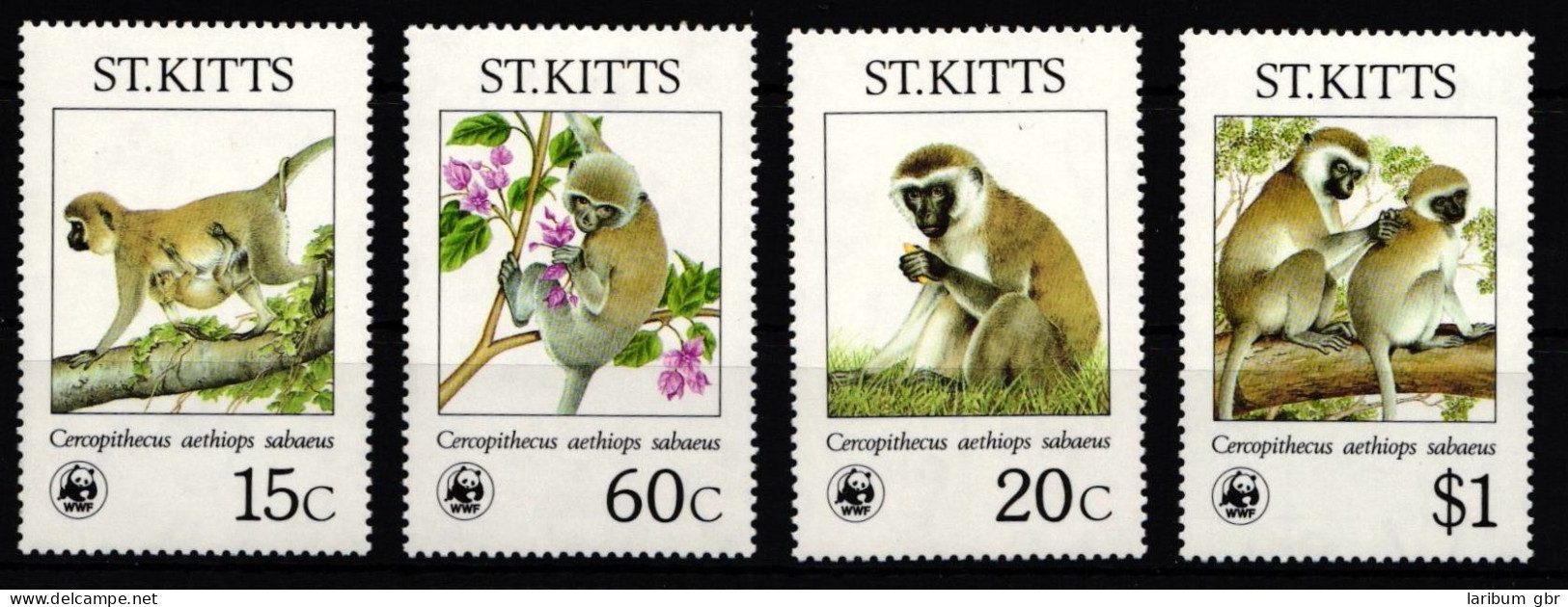St. Kitts 184-187 Postfrisch Affen #IH345 - Sonstige & Ohne Zuordnung