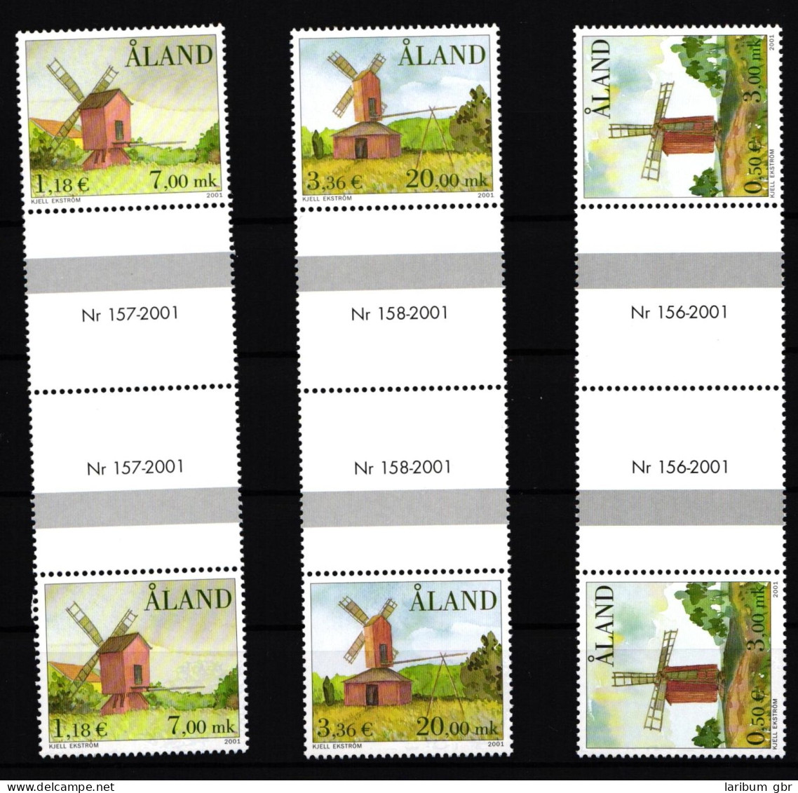 Aland 192-194 Postfrisch Paare Mit Zwischensteg / Mühlen #IH309 - Aland