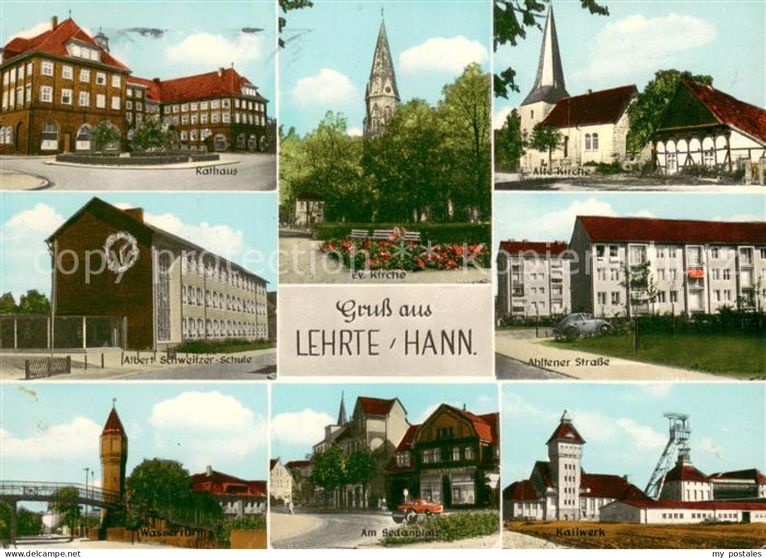 73659882 Lehrte Hannover Rathaus Albert Schweitzer Schule Wasserturm Kirche Ahlt - Lehrte
