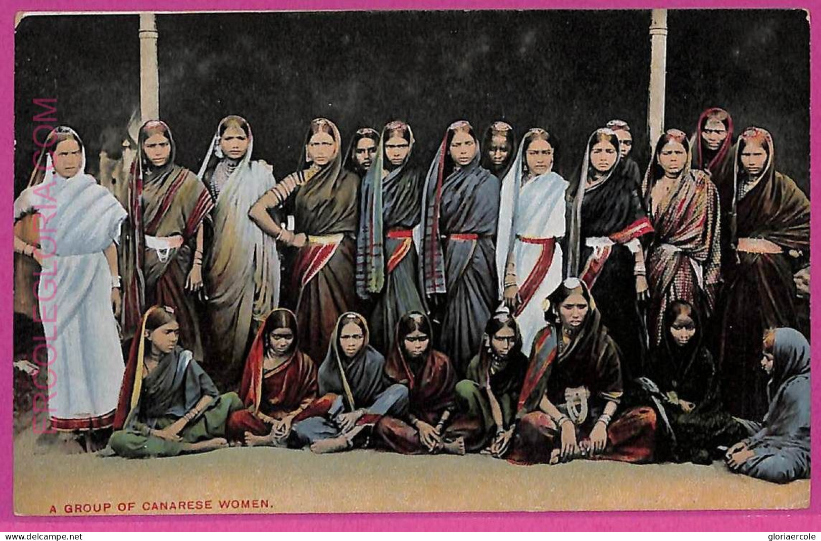 Ag3742 - INDIA - VINTAGE POSTCARD - A Group Of Canarese Women - Indien