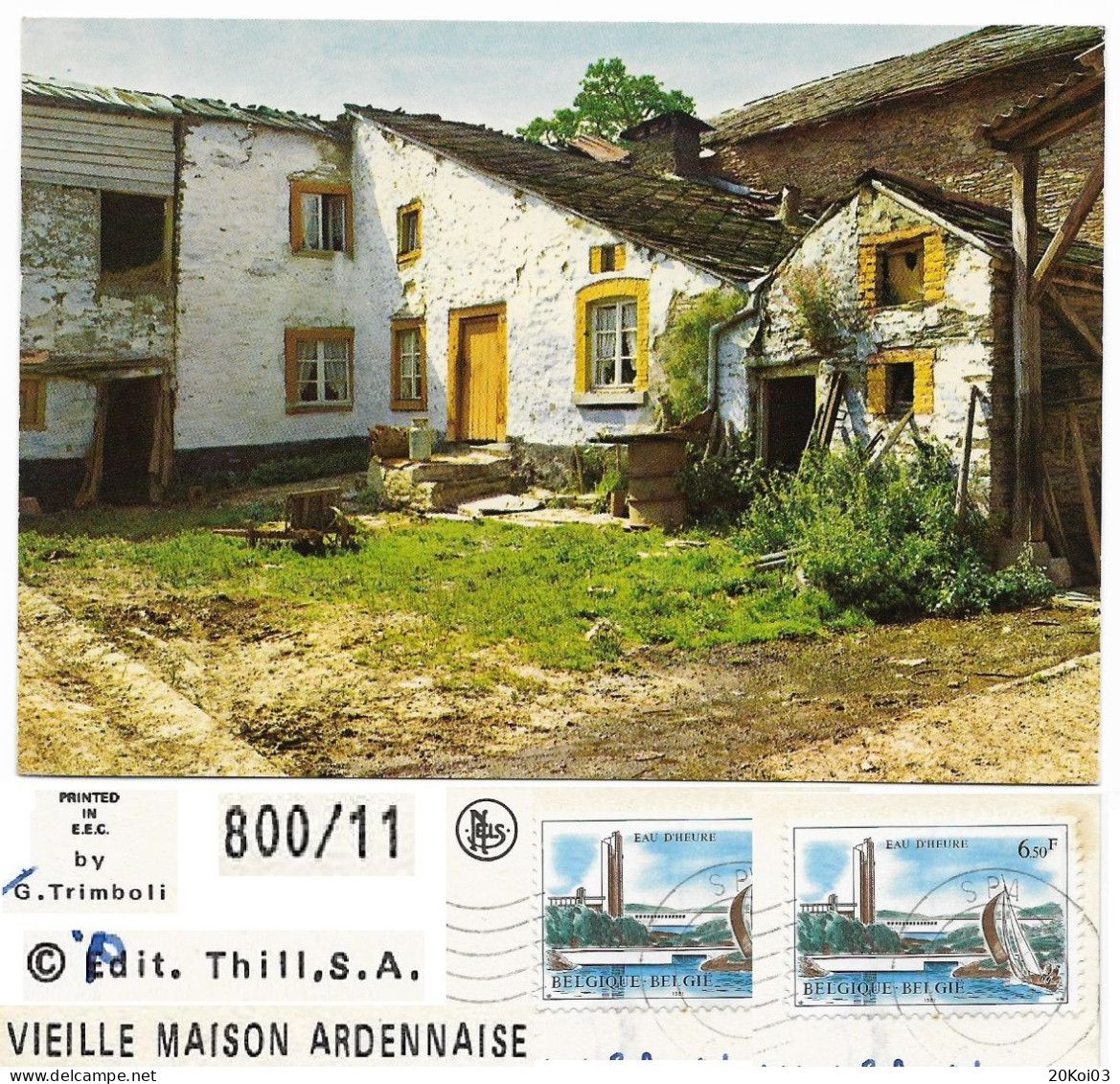 Vieille Maison Ardennaise, Timbre SPA 6,50F  Liège CPSM Vintage - Spa