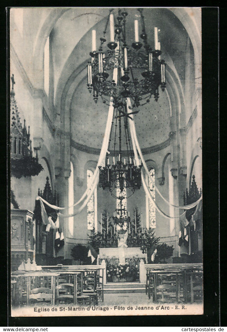 CPA Uriage, Eglise De St-Martin, Fete De Jeanne D`Arc  - Uriage