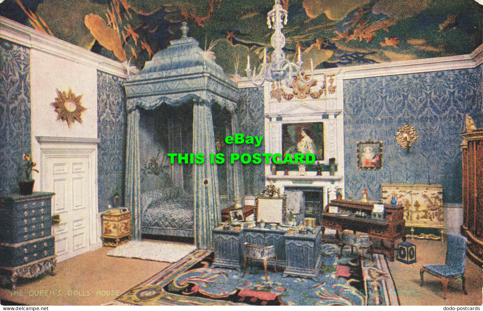 R567968 Queens Dolls House. Queens Bedroom. Series III. Tuck. Oilette. No. 4502 - Mondo