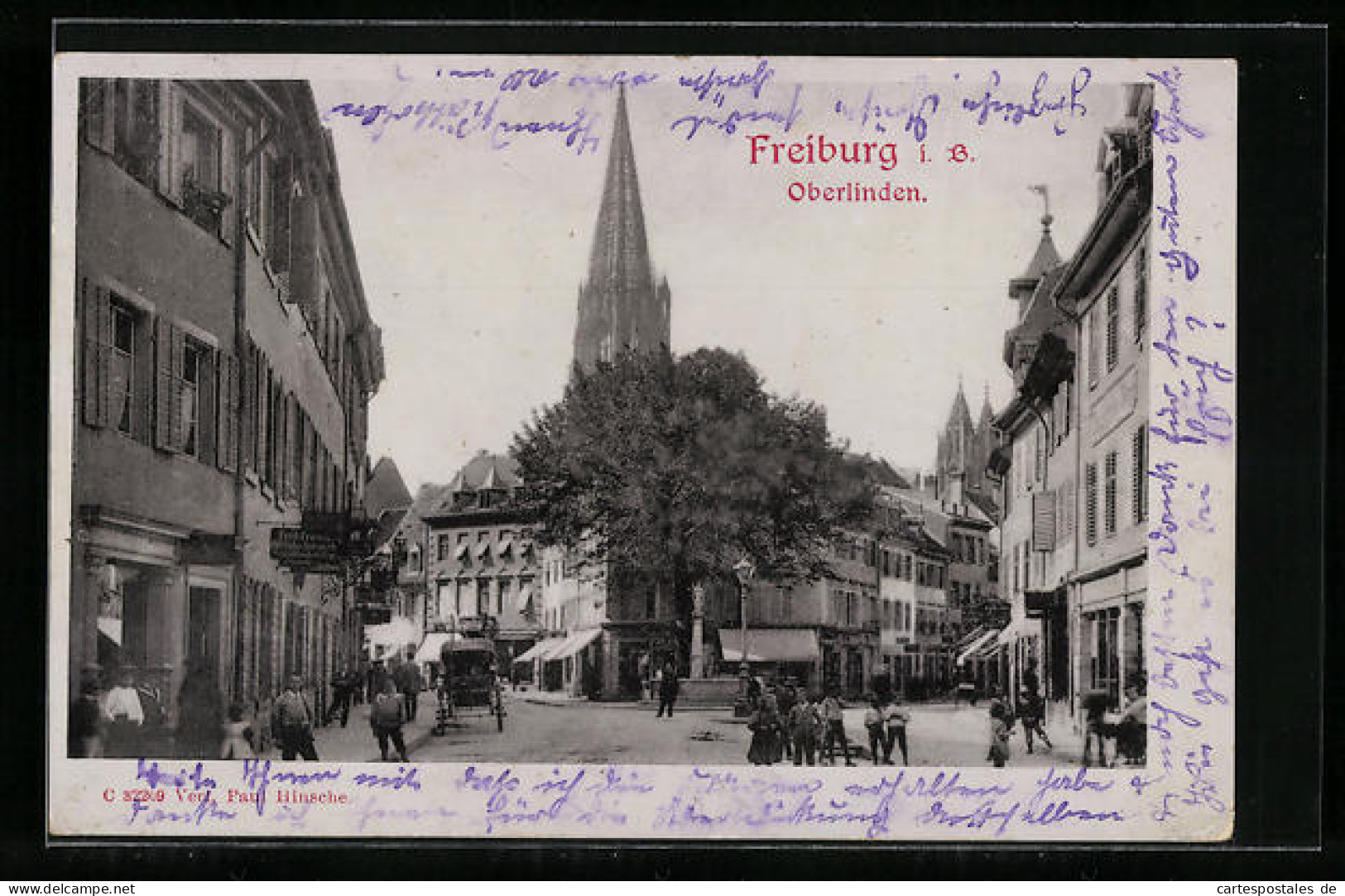 AK Freiburg I. B., Oberlinden Mit Kirche  - Freiburg I. Br.
