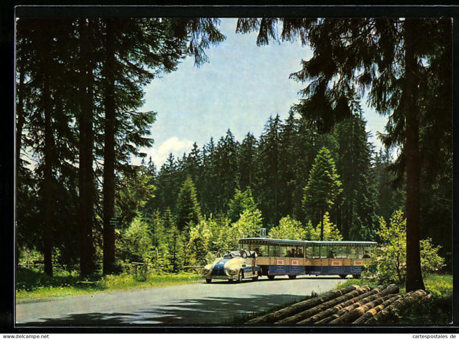 AK Freudenstadt /Schwarzwald, Blick Auf Das Kurbähnle - Kässbohrer-Porschelok  - Passenger Cars