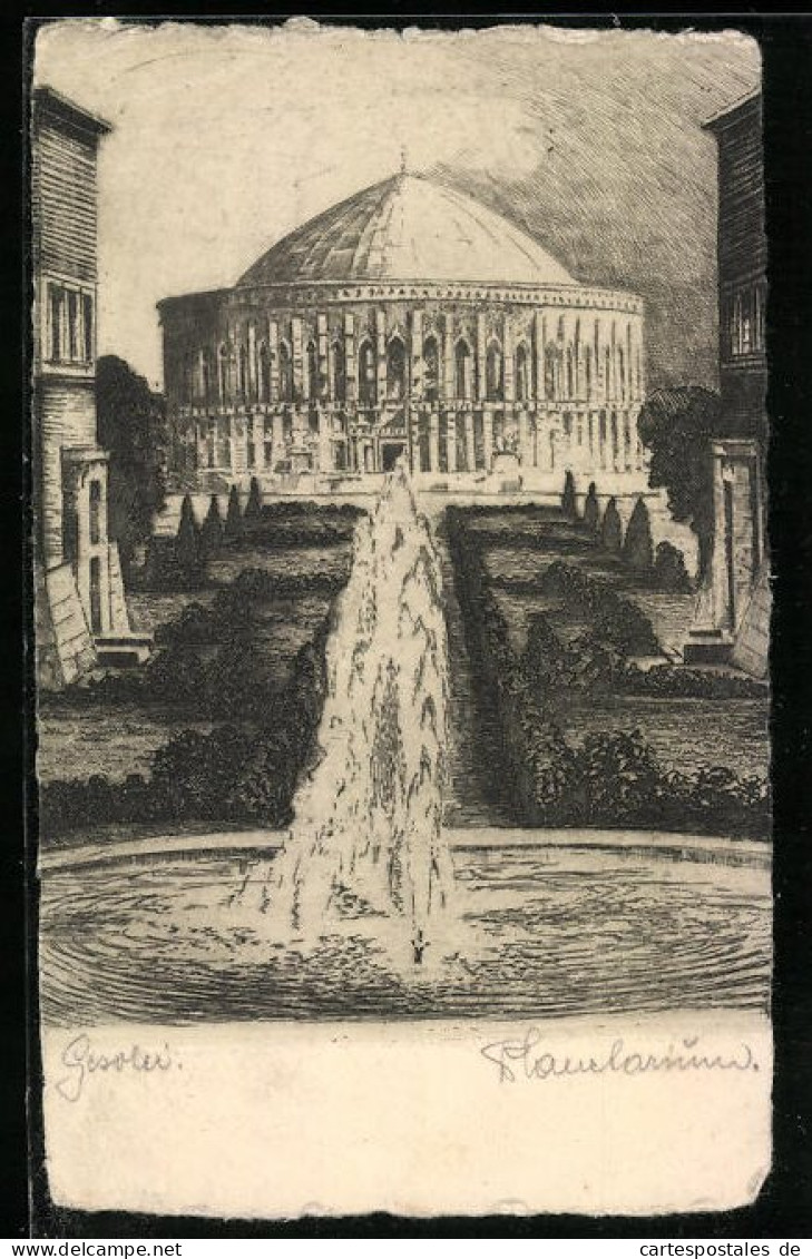 AK Düsseldorf, Ausstellung Gesolei 1926, Fontaine, Festhalle  - Ausstellungen