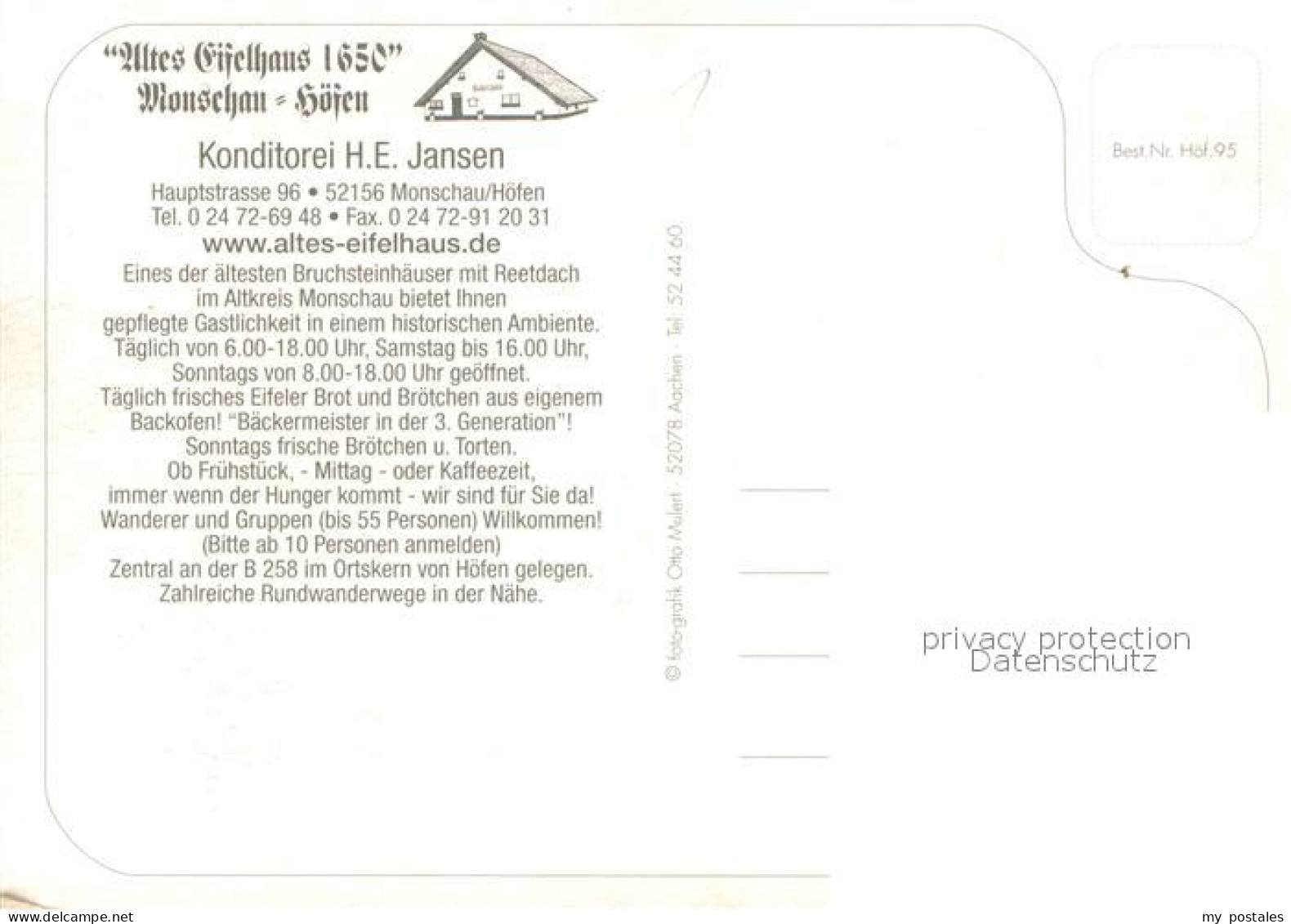 73658880 Hoefen Monschau Altes Eifelhaus Historisches Gebaeude Um 1650 Bruchstei - Monschau