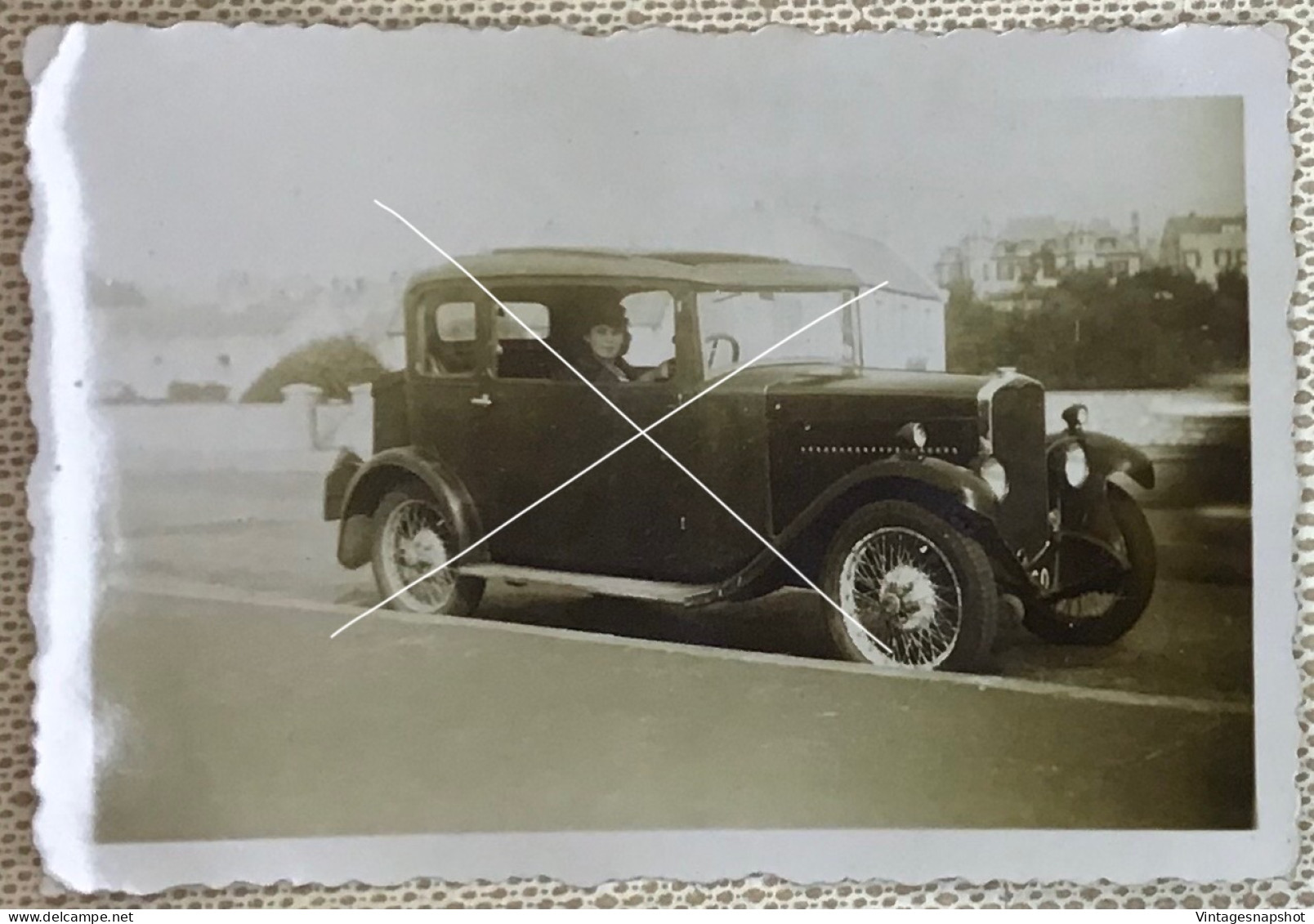 Vieille Automobile Voiture Oldtimer Ancêtre à Identifier Photo Snapshot Datée 1936 - Cars