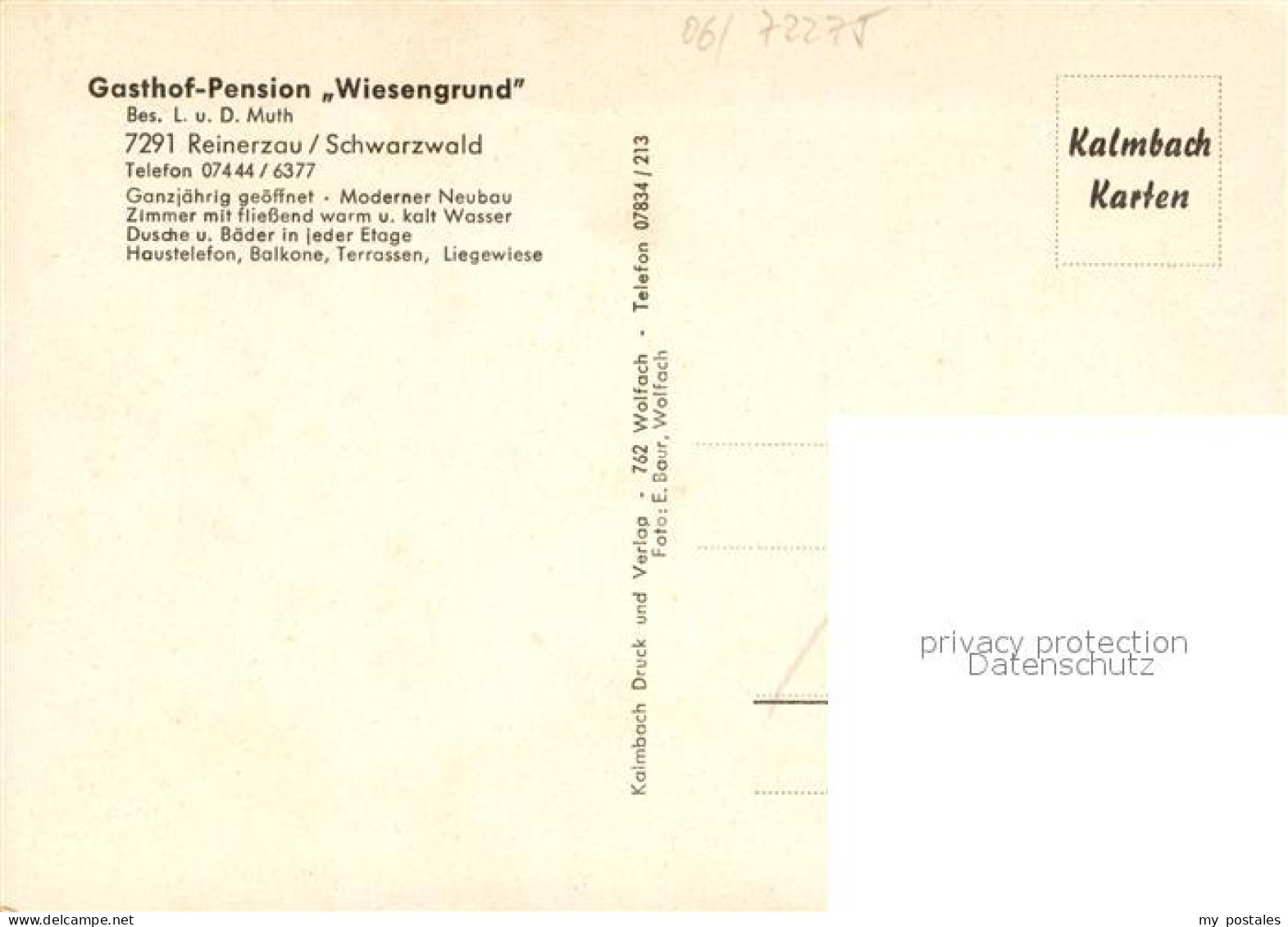 73658681 Reinerzau Gasthof Pension Wiesengrund Im Schwarzwald Reinerzau - Alpirsbach