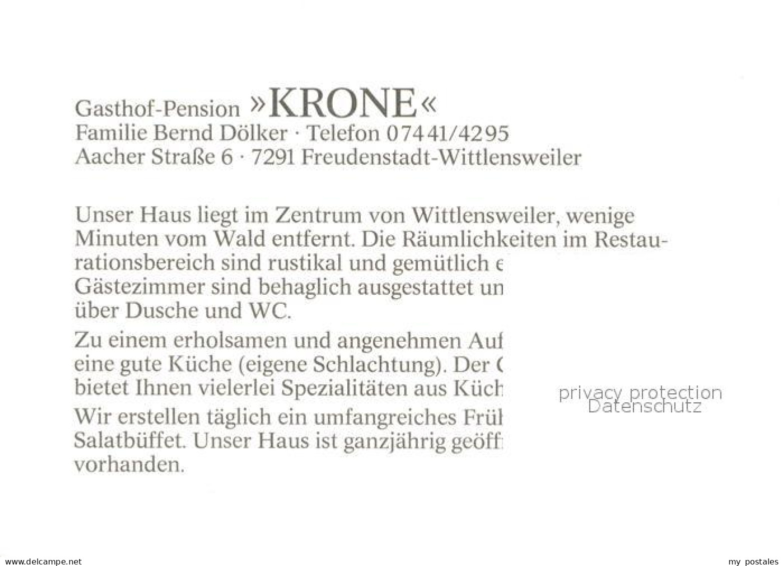 73658671 Wittlensweiler Gasthof Pension Krone Wittlensweiler - Freudenstadt