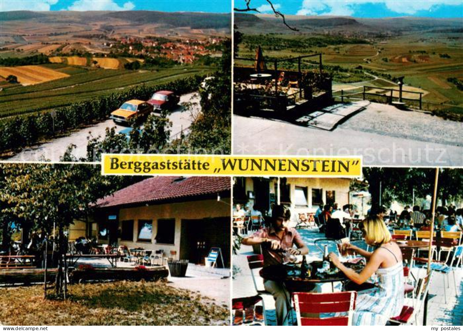 73658646 Winzerhausen Berggaststaette Wunnenstein Restaurant Terrasse Fernsicht  - Autres & Non Classés