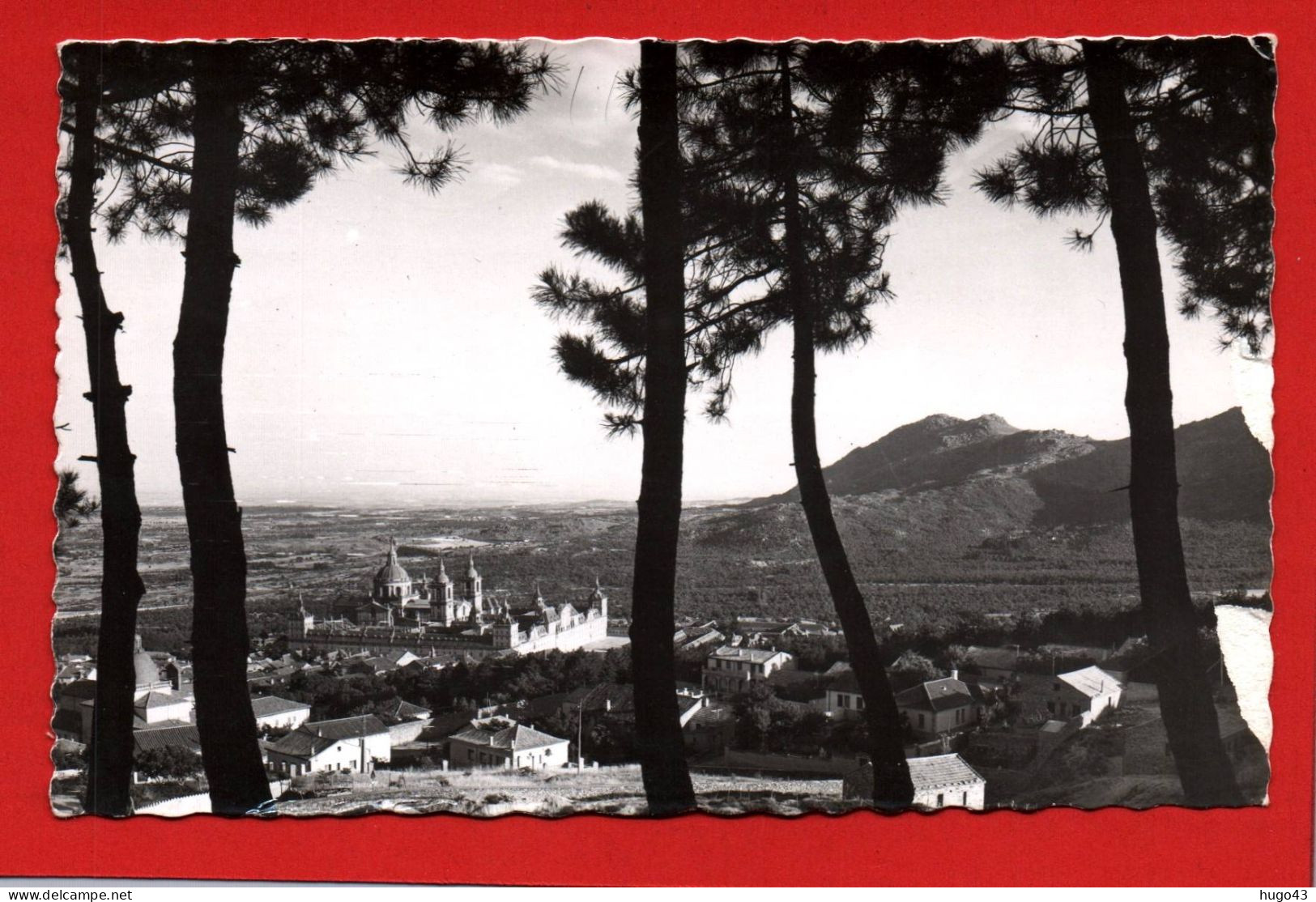 (RECTO / VERSO) EL ESCORIAL EN 1957 - N* 12 - LE MONASTERE - VUE GENERALE - BEAU CACHET - FORMAT CPA - Madrid