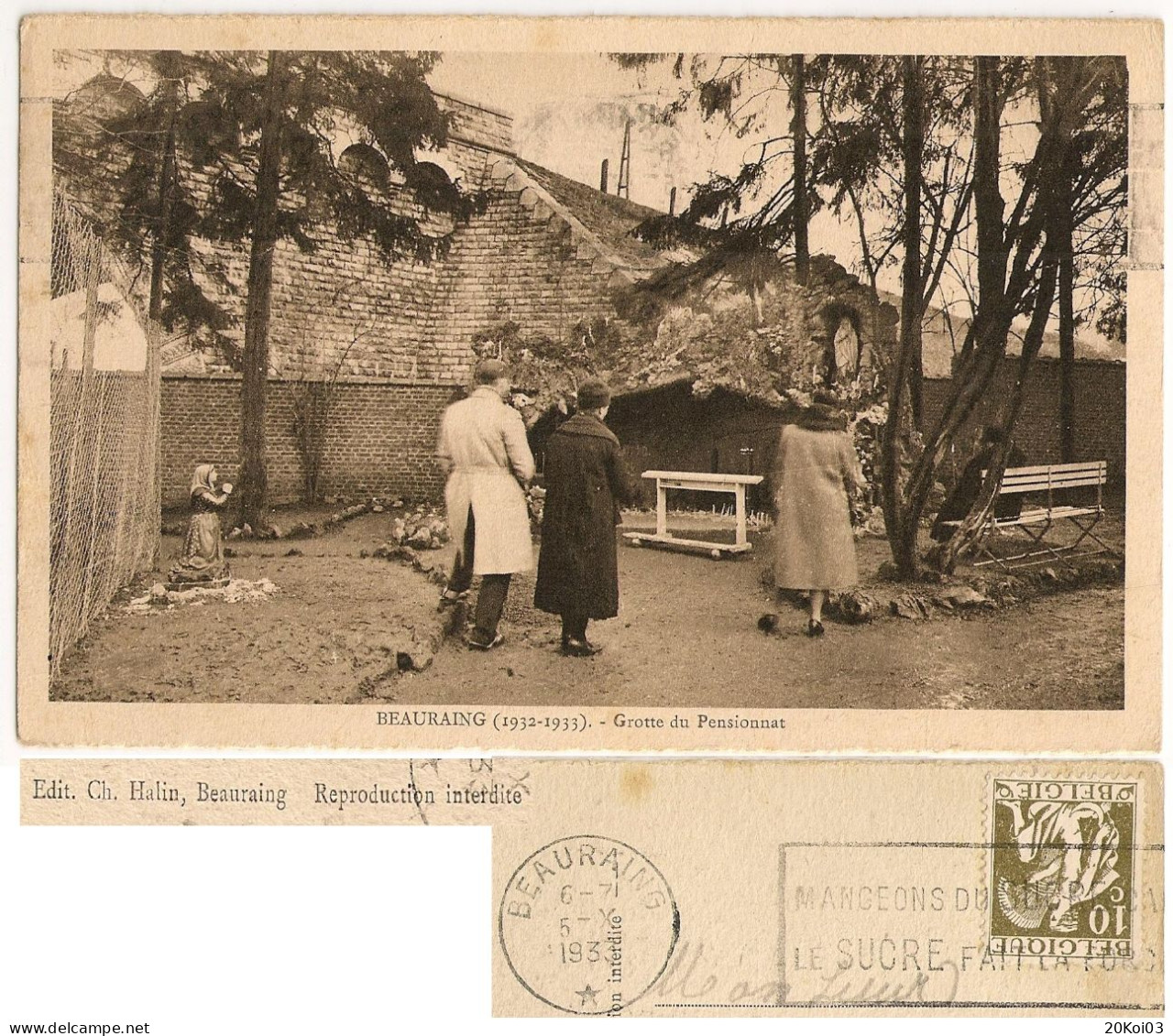 BEAURAING (1932-1933) Grotte Du Pensionnat , Namur, 1933 CPA Vintage - Beauraing