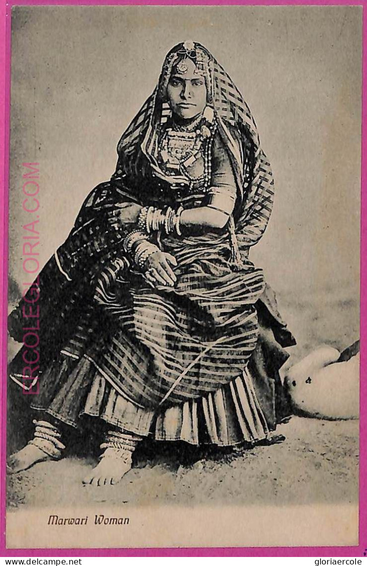 Ag3756  - INDIA - VINTAGE POSTCARD  -  Marwari Woman, Costume - India
