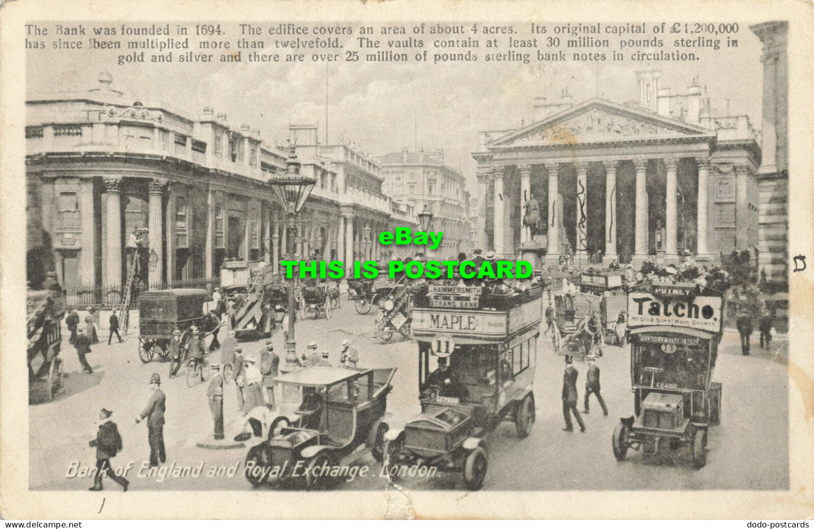 R568403 Bank Of England And Royal Exchange. London. H. R. And A. Scott. 1914 - Sonstige & Ohne Zuordnung