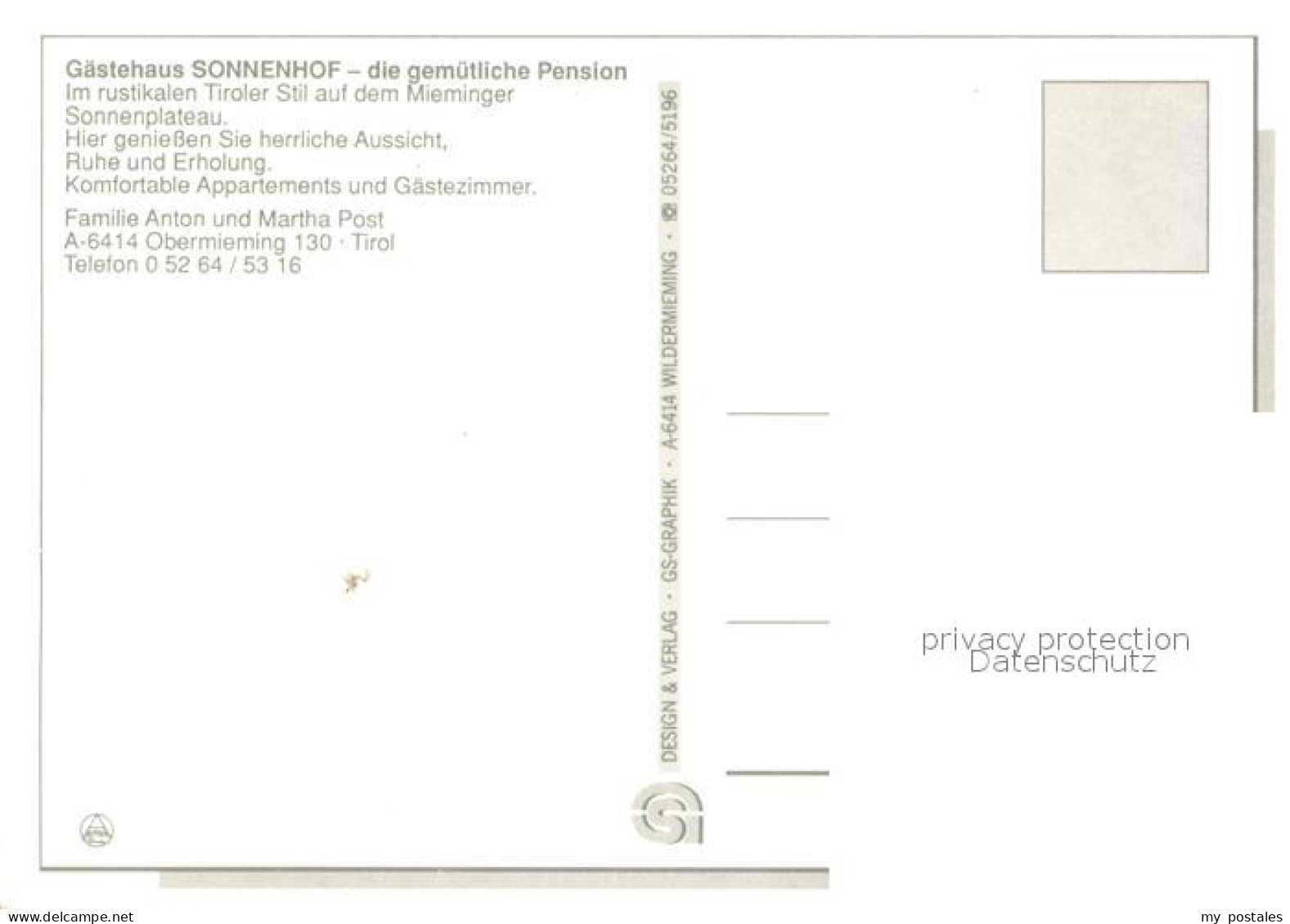 73658015 Obermieming Gaestehaus Sonnenhof Pension Gastraum Fremdenzimmer Obermie - Altri & Non Classificati