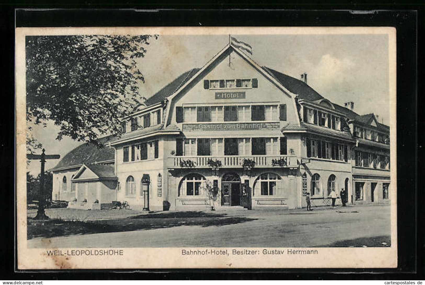 AK Weil-Leopoldshöhe, Bahnhof-Hotel, Bes. Gustav Herrmann  - Autres & Non Classés