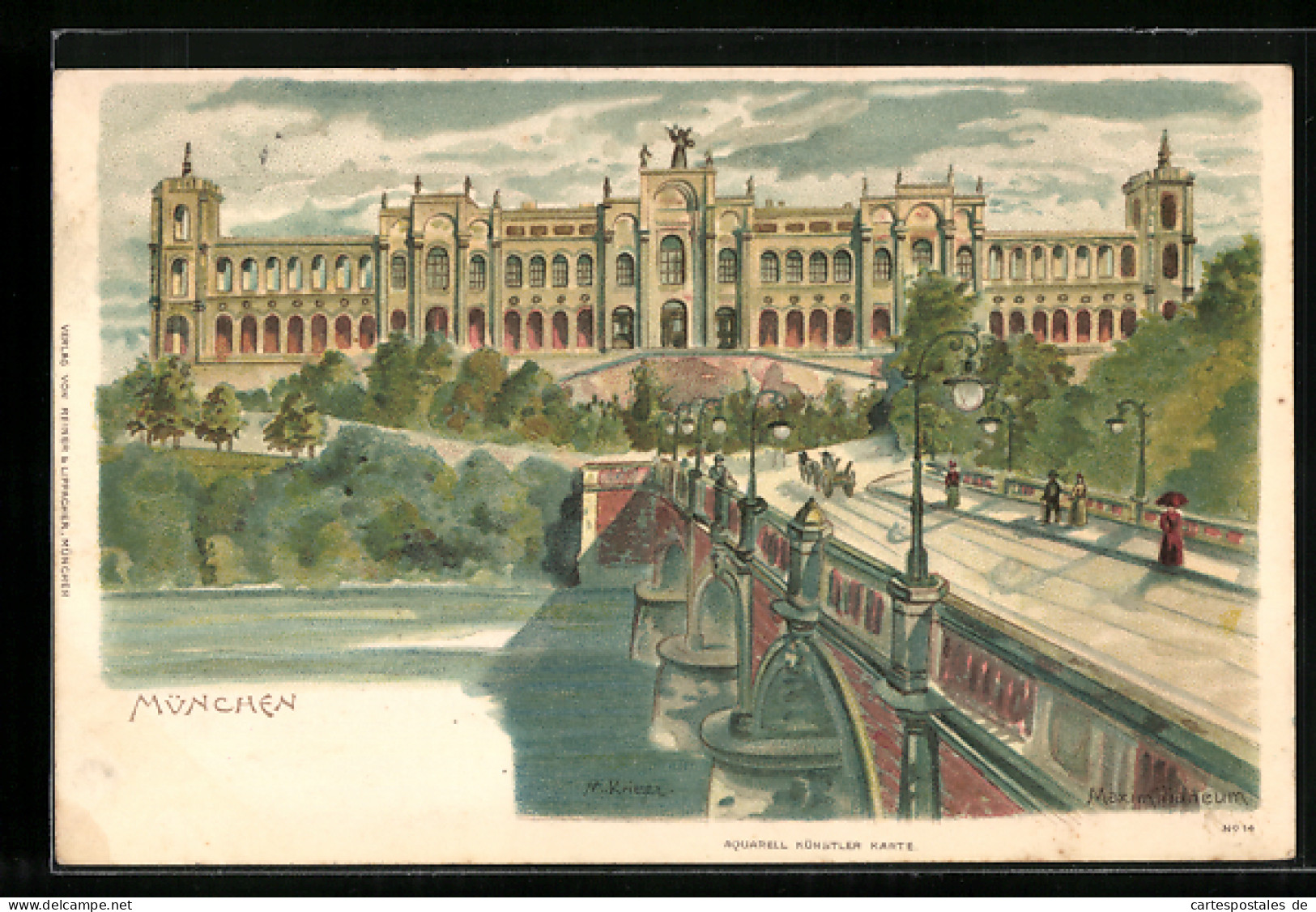 Lithographie München, Blick Zum Maximilianeum  - Muenchen