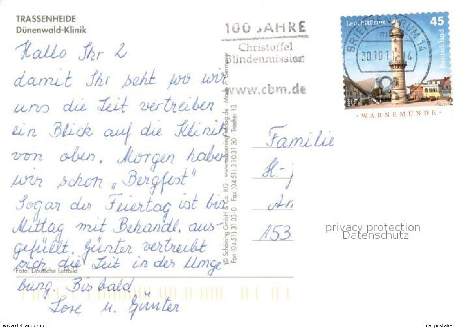 73657155 Trassenheide Usedom Duenenwald Klinik Fliegeraufnahme Trassenheide Used - Autres & Non Classés